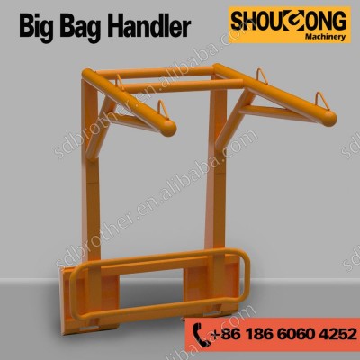 Big bag handler for telehandler, wheel loader